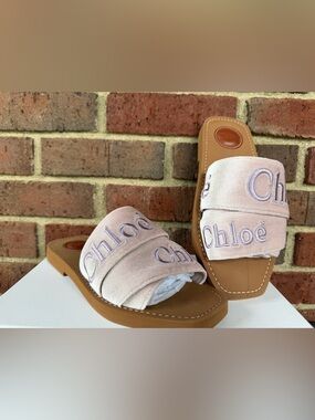 Chloe Woody Velvet Slide